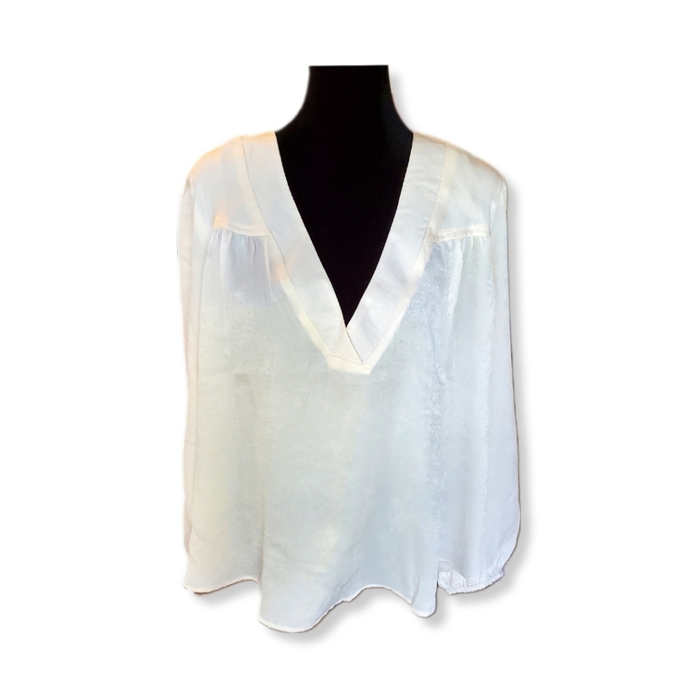 NWT Band of the Free Cash Ivory Long Sleeve Top Sz L